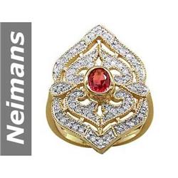 0.95 ct Songea Sapphire & Diamond Ring 14kt Gold