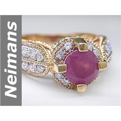 Unique 2.83 ct Ruby & Diamond Ring 14kt Gold Certified