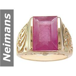 11.02 ct Ruby & Diamond Gents Ring 14kt Gold