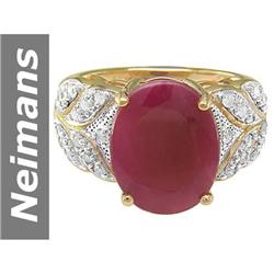 10.36 ct Ruby & Diamond Ring 14kt Gold