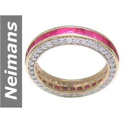 3.32 ct Ruby & Diamond Ring 14kt Gold
