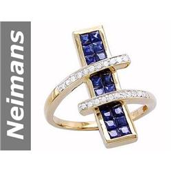 1.39 ct Sapphire & Diamond Ring 14kt Gold