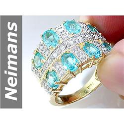4.47 ct Apatite & Diamond Ring 14kt Gold