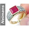 Image 1 : 3.44 ct Blue Diamond & Ruby Ring 14kt Gold