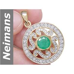3.62 ct Emerald & Diamond Pendant 14kt Gold