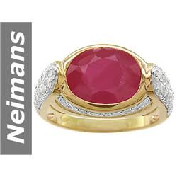 5.18 ct Ruby & Diamond Ring 14kt Gold