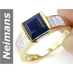 3.53 ct Sapphire & Diamond Ring 14kt Gold
