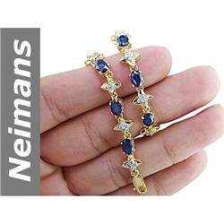 8.32 ct Sapphire & Diamond Bracelet 14kt Gold