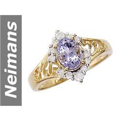 1.01 ct Tanzanite & Diamond Ring 14kt Gold