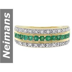 0.65 ct Emerald & Diamond Ring 14kt Gold