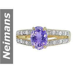 1.42 ct Tanzanite & Diamond Ring 14kt Gold
