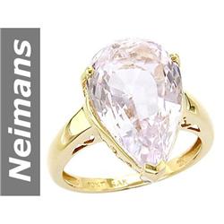11.8 ct Pink Kunzite Ring 14kt Gold