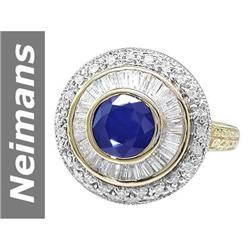 2.42 ct Sapphire & Diamond Ring 14kt Gold