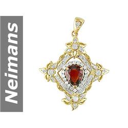 3.56 ct Songea Sapphire & Diamond Pendant 14kt Gold