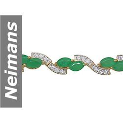 11.26 ct Emerald & Diamond Bracelet 14kt Gold