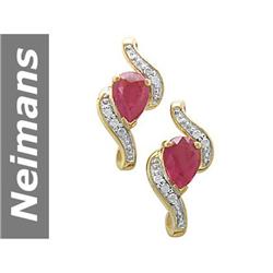 1.58 ct Ruby & Diamond Earrings 14kt Gold
