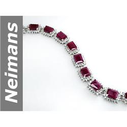 Elegant 37.18 ct Ruby & Diamond Bracelet 14kt Gold $1NR