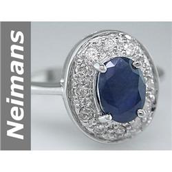 Antique 1.72 ct Sapphire & Diamond Ring 14kt Gold NR