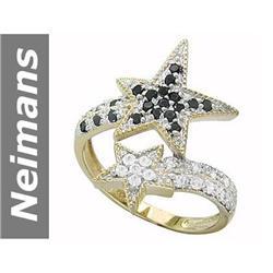 0.43 ct Black & White Diamond Ring 14kt Gold