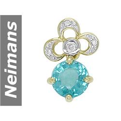 1.4 ct Apatite & Diamond Pendant 14kt Gold