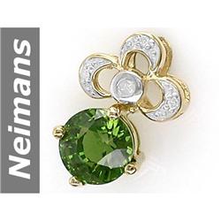 1.4 ct Green Apatite & Diamond Pendant 14kt Gold