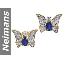 0.65 ct Sapphire & Diamond Earrings 14kt Gold