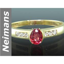 0.71 ct Songea Sapphire & White Sapphire Ring 14kt Gold