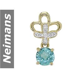1.39 ct Apatite & Diamond Pendant 14kt Gold