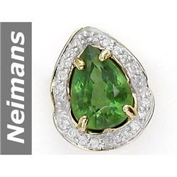 2.24 ct Green Apatite & Diamond Pendant 14kt Gold