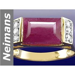 3.63 ct Ruby & Diamond Ring 14kt Gold