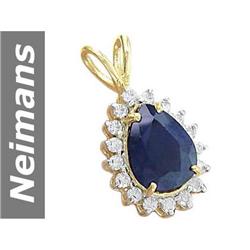 2.59 ct Sapphire & Diamond Pendant 14kt Gold