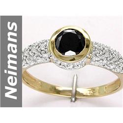 1.04 ct Black & White Diamond Ring 14kt Gold