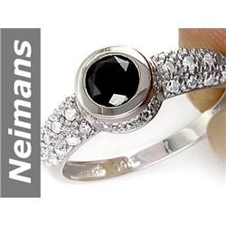 1.04 ct Black & White Diamond Ring 14kt Gold