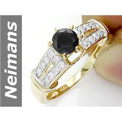 0.97 ct Black & White Diamond Ring 14kt Gold