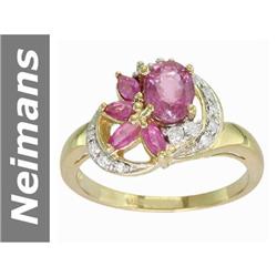 1.54 ct Ruby & Diamond Ring 14kt Gold