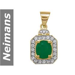 2.52 ct Emerald & Diamond Pendant 14kt Gold