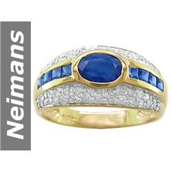 1.88 ct Blue Sapphire & Diamond Ring 14kt Gold
