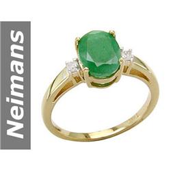 1.67 ct Emerald & Diamond Ring 14kt Gold