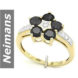 1.62 ct Black & White Diamond Ring 14kt Gold