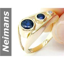 1.21 ct Blue Sapphire & Diamond Ring 14kt Gold