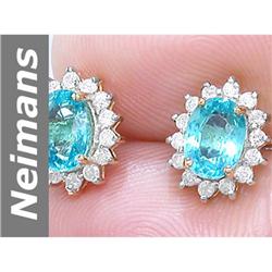 2.19 ct Apatite & Diamond Earrings 14kt Gold