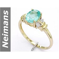 1.33 ct Apatite & Diamond Ring 14kt Gold