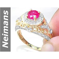 1.3 ct Ruby & Diamond Ring 14kt Gold