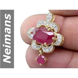 6.51 ct Ruby & Diamond Pendant 14kt Gold