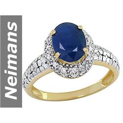 1.8 ct Sapphire & Diamond Ring 14kt Gold