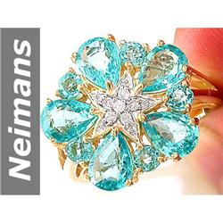 4.82 ct Apatite & Diamond Ring 14kt Gold