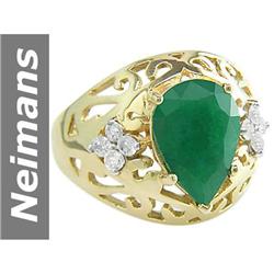 3.09 ct Emerald & Diamond Ring 14kt Gold
