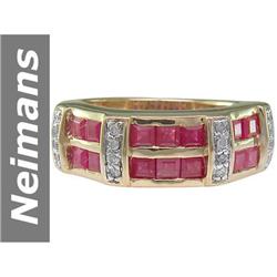 2.23 ct Ruby & Diamond Ring 14kt Gold