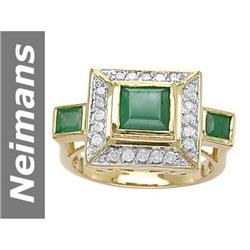 3.22 ct Emerald & Diamond Ring 14kt Gold