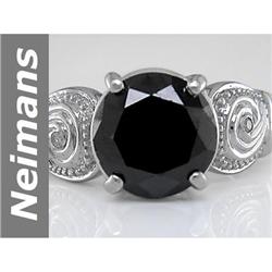 Exotic 3.83 ct Black & White Diamond Ring 14kt Gold NR